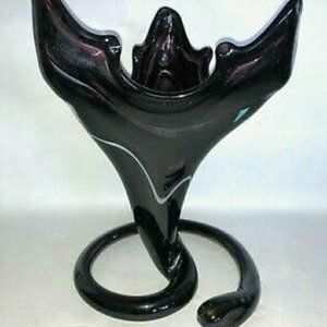 hand blown Murano swirl bottom vase.